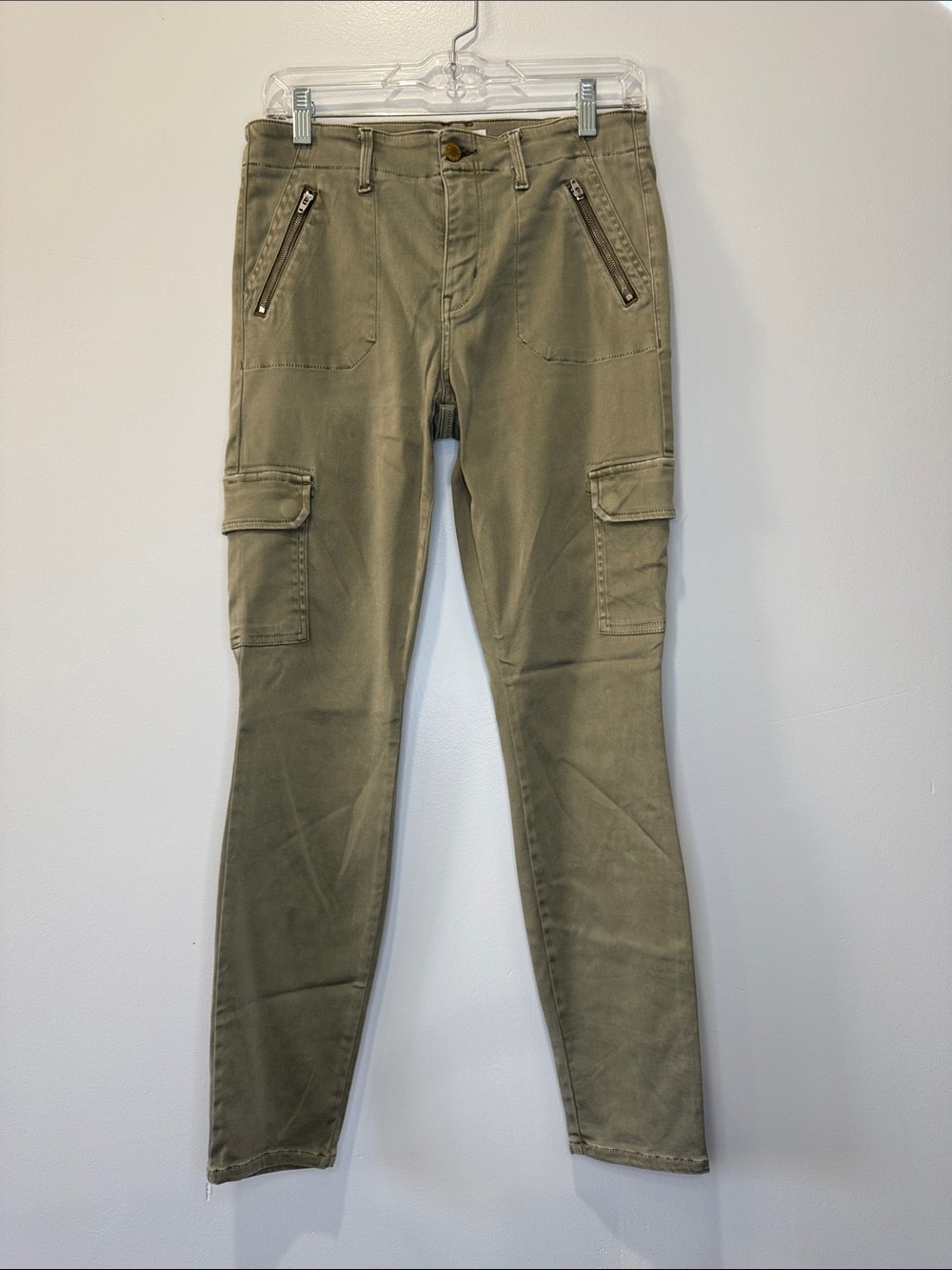 Level 99 Olive Green Skinny Cargo Pants